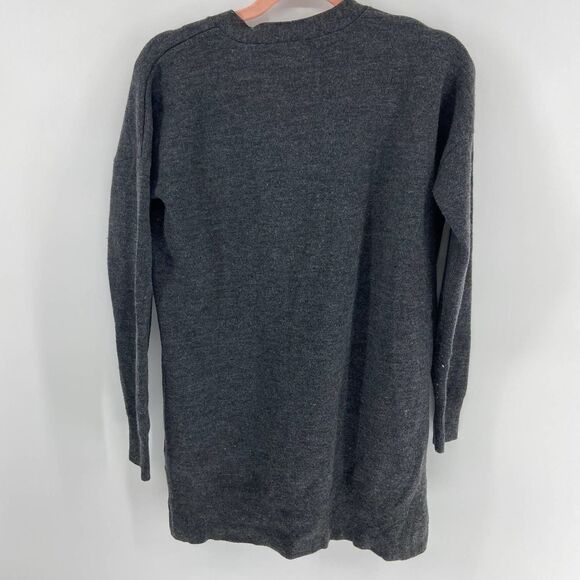 J. Crew Charcoal Gray V neck Long button Wool Cardigan Sweater womens xs - Picture 5 of 6